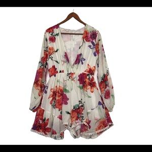 Floral v neck jumpsuit